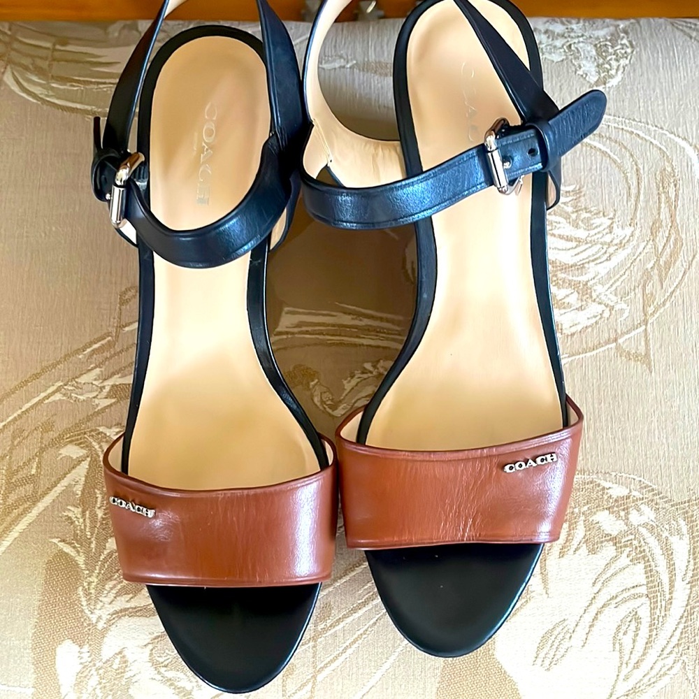 Coach Fran Saddleback Wedges 8.5